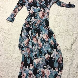 Pink blush maternity maxi dress